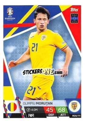 Sticker Olimpiu Moruţan - UEFA Euro 2024. Match Attax
 n. ROM11 - Topps