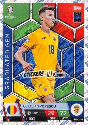 Sticker Octavian Popescu - UEFA Euro 2024. Match Attax
 n. ROM14 - Topps