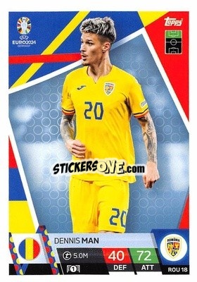 Sticker Dennis Man - UEFA Euro 2024. Match Attax
 n. ROM18 - Topps