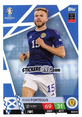 Sticker Ryan Porteous - UEFA Euro 2024. Match Attax
 - Topps