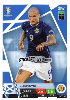 Figurina Lyndon Dykes - UEFA Euro 2024. Match Attax
 n. SCO16 - Topps