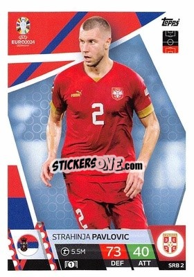 Sticker Strahinja Pavlović - UEFA Euro 2024. Match Attax
 n. SRB2 - Topps