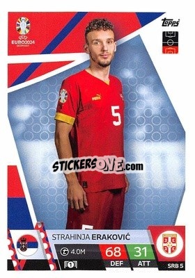 Sticker Strahinja Eraković - UEFA Euro 2024. Match Attax
 n. SRB5 - Topps