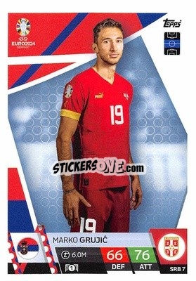 Sticker Marko Grujić - UEFA Euro 2024. Match Attax
 n. SRB7 - Topps