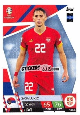 Sticker Saša Lukić - UEFA Euro 2024. Match Attax
 n. SRB8 - Topps