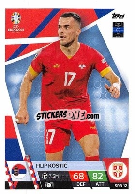 Sticker Filip Kostić - UEFA Euro 2024. Match Attax
 n. SRB12 - Topps