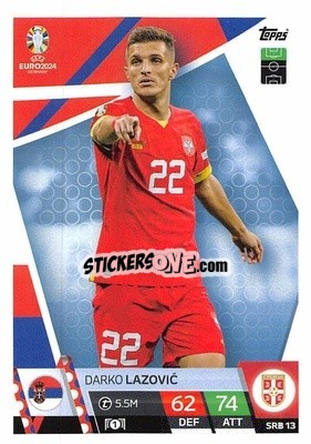 Sticker Darko Lazović - UEFA Euro 2024. Match Attax
 n. SRB13 - Topps