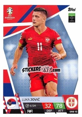 Sticker Luka Jović - UEFA Euro 2024. Match Attax
 n. SRB15 - Topps