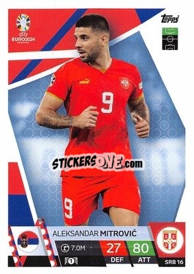 Sticker Aleksandar Mitrović - UEFA Euro 2024. Match Attax
 n. SRB16 - Topps