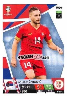Sticker Andrija Živković - UEFA Euro 2024. Match Attax
 - Topps