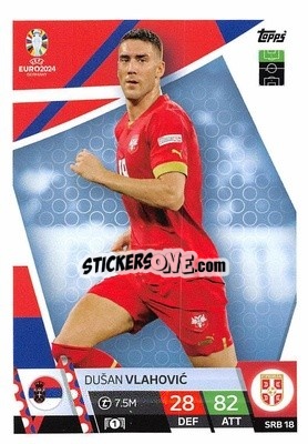 Sticker Dušan Vlahović - UEFA Euro 2024. Match Attax
 n. SRB18 - Topps