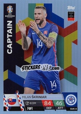 Sticker Milan Škriniar - UEFA Euro 2024. Match Attax
 n. SVK4 - Topps