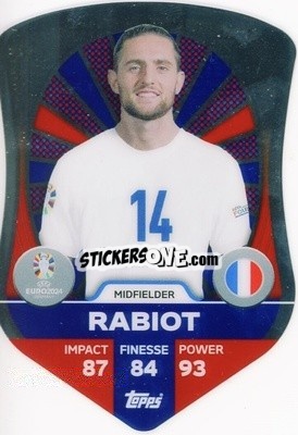 Sticker Adrien Rabiot - UEFA Euro 2024. Match Attax
 - Topps