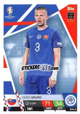 Sticker Denis Vavro - UEFA Euro 2024. Match Attax
 - Topps