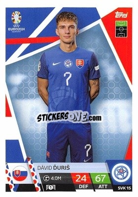 Sticker Dávid Ďuriš - UEFA Euro 2024. Match Attax
 n. SVK15 - Topps