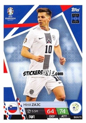 Sticker Miha Zajc - UEFA Euro 2024. Match Attax
 n. SVN11 - Topps