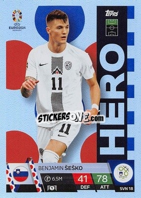 Sticker Benjamin Šeško - UEFA Euro 2024. Match Attax
 n. SVN18 - Topps