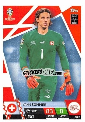 Sticker Yann Sommer - UEFA Euro 2024. Match Attax
 n. SUI1 - Topps