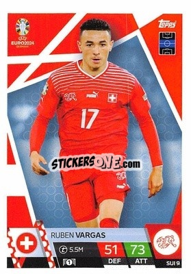 Sticker Ruben Vargas - UEFA Euro 2024. Match Attax
 n. SUI9 - Topps