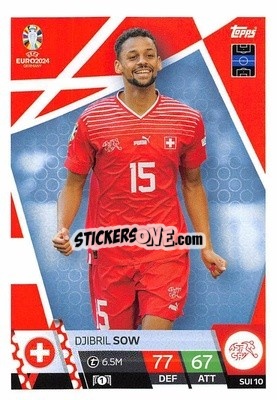 Sticker Djibril Sow - UEFA Euro 2024. Match Attax
 n. SUI10 - Topps