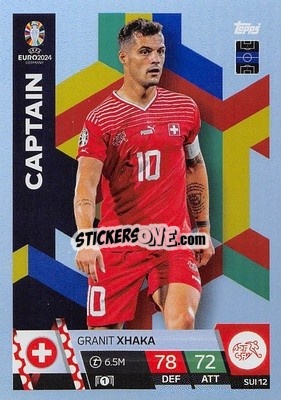 Sticker Granit Xhaka - UEFA Euro 2024. Match Attax
 n. SUI12 - Topps
