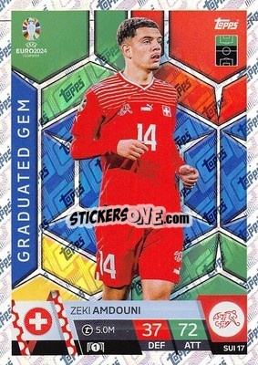 Sticker Zeki Amdouni - UEFA Euro 2024. Match Attax
 n. SUI17 - Topps