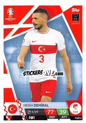 Sticker Merih Demiral - UEFA Euro 2024. Match Attax
 n. TUR2 - Topps
