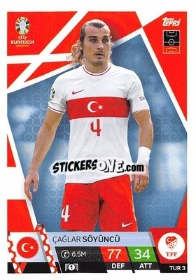 Sticker Çağlar Söyüncü - UEFA Euro 2024. Match Attax
 n. TUR3 - Topps