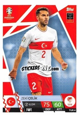 Sticker Zeki Çelik - UEFA Euro 2024. Match Attax
 n. TUR4 - Topps
