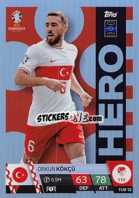 Sticker Orkun Kökçü - UEFA Euro 2024. Match Attax
 n. TUR12 - Topps