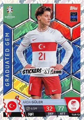 Sticker Arda Güler - UEFA Euro 2024. Match Attax
 n. TUR13 - Topps