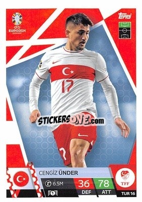 Sticker Cengiz Ünder - UEFA Euro 2024. Match Attax
 n. TUR16 - Topps