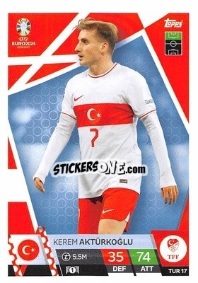 Sticker Kerem Aktürkoğlu - UEFA Euro 2024. Match Attax
 n. TUR17 - Topps