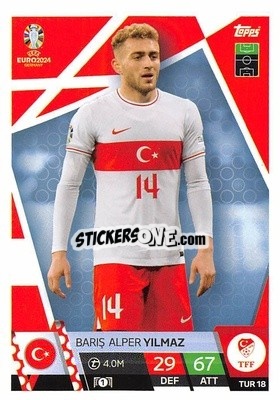 Sticker Barış Alper Yılmaz - UEFA Euro 2024. Match Attax
 n. TUR18 - Topps