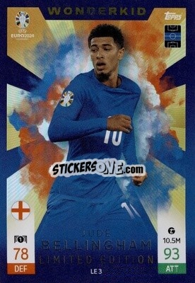 Sticker Jude Bellingham - UEFA Euro 2024. Match Attax
 n. LE3 - Topps