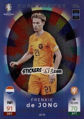 Sticker Frenkie de Jong - UEFA Euro 2024. Match Attax
 n. LE13 - Topps