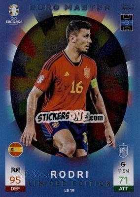 Sticker Rodri - UEFA Euro 2024. Match Attax
 n. LE19 - Topps