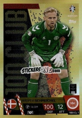 Sticker Kasper Schmeichel - UEFA Euro 2024. Match Attax
 n. 100CL1 - Topps