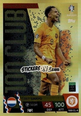 Sticker Cody Gakpo - UEFA Euro 2024. Match Attax
 n. 100CL4 - Topps