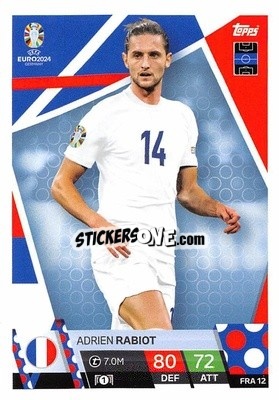 Sticker Adrien Rabiot - UEFA Euro 2024. Match Attax
 n. FRA12 - Topps