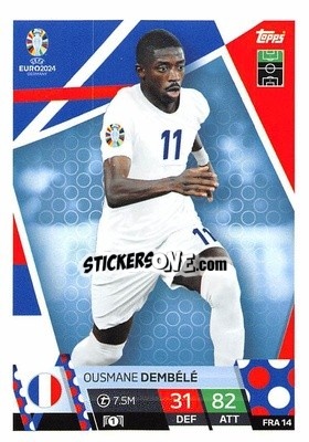 Sticker Ousmane Dembélé - UEFA Euro 2024. Match Attax
 n. FRA14 - Topps