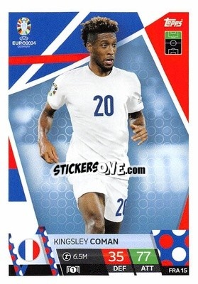 Sticker Kingsley Coman - UEFA Euro 2024. Match Attax
 n. FRA15 - Topps