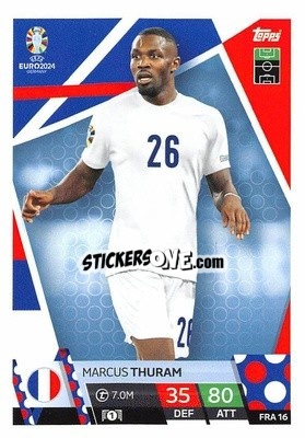Sticker Marcus Thuram - UEFA Euro 2024. Match Attax
 n. FRA16 - Topps