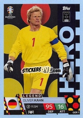 Sticker Oliver Kahn - UEFA Euro 2024. Match Attax
 n. GER1 - Topps