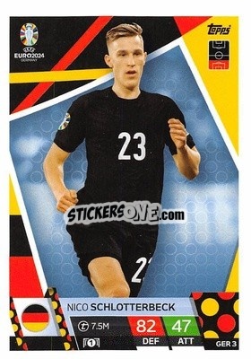 Sticker Nico Schlotterbeck - UEFA Euro 2024. Match Attax
 n. GER3 - Topps