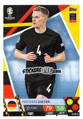 Sticker Matthias Ginter - UEFA Euro 2024. Match Attax
 n. GER6 - Topps