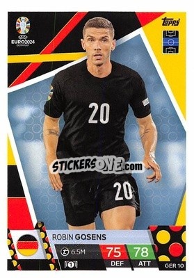 Sticker Robin Gosens - UEFA Euro 2024. Match Attax
 n. GER10 - Topps