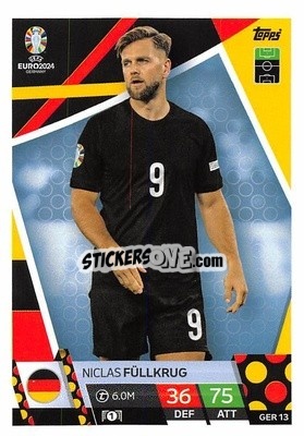 Sticker Niclas Füllkrug - UEFA Euro 2024. Match Attax
 n. GER13 - Topps