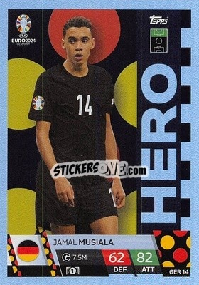 Sticker Jamal Musiala - UEFA Euro 2024. Match Attax
 n. GER14 - Topps