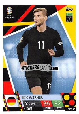 Sticker Timo Werner - UEFA Euro 2024. Match Attax
 n. GER17 - Topps